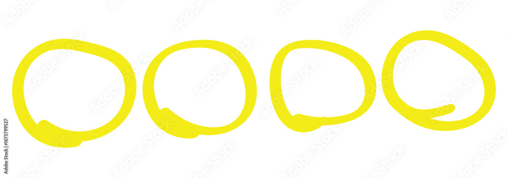 Hand drawn circle highlighter line sketch set. Vector marker circular lines, doodle round circles for message note mark design element. Pencil or pen bubble Hand drawn circle highlighter line sketch set. Vector marker circular lines, doodle round circles for message note mark design element. Pencil or pen bubble
