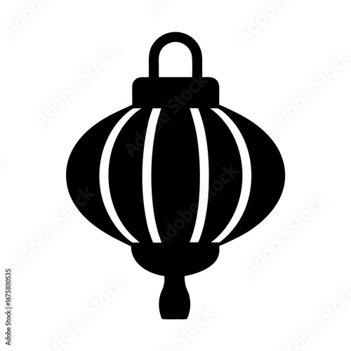 Traditional asian lantern silhouette for festive decorations