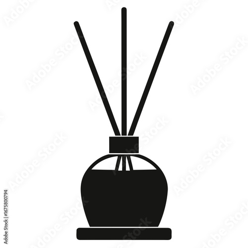 Aromatic diffuser with reeds silhouette