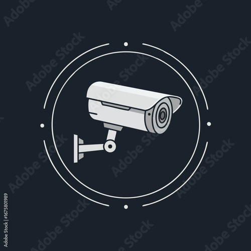 Electronic surveillance camera cctv vector icon for video protection and security monitoring system