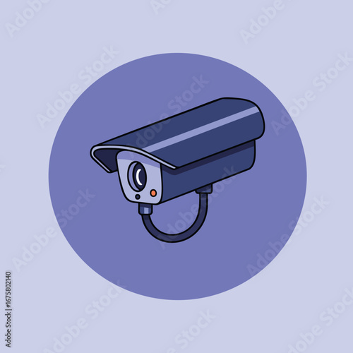 Security camera icon vector for protection and surveillance technology, perfect for video monitoring equipment