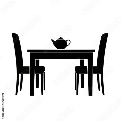 table and chairs on white background