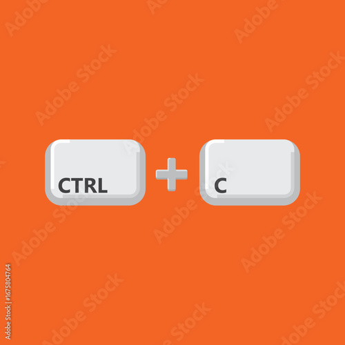 Ctrl and C keyboard shortcut vector illustration, Paste keyboard shortcut for windows devices. Ctrl C.