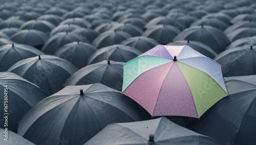 Umbrella pattern umbrella crowd black umbrella colorful umbrella scene