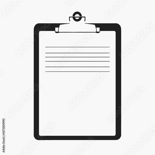 Simple lined clipboard with paper and holder vector graphic design silhouette