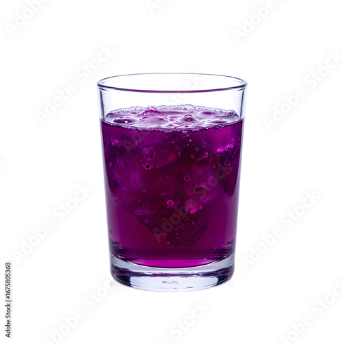 Wallpaper Mural Vibrant purple grape juice in a short glass with air bubbles isolated on a white background Perfect for refreshing concepts, isolated Torontodigital.ca