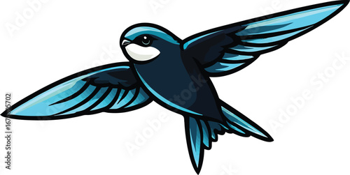 Cute cartoon a illustrator vector swift
