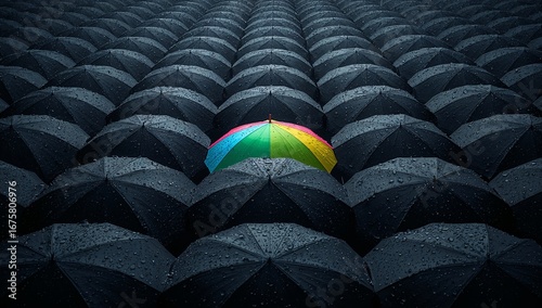 Black umbrella colorful umbrella rain umbrella pattern umbrella design