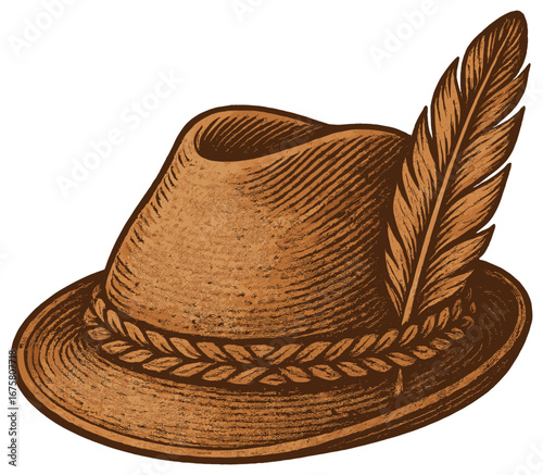 Traditional german hat 3d icon set. featuring bavarian hat, alpine feather, tyrolean cap, and oktoberfest headwear