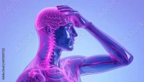 3d rendered illustration of a painful shoulder