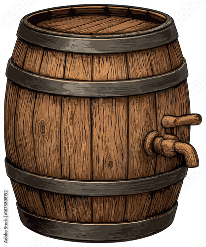 Wooden barrel 3d icon set. featuring barrel, tap, vintage, and craftsmanship symbols