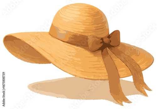 Fashion accessory 3d icon set. featuring sun hat, bow, and ribbon elements