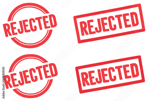 Rejected stamp vector | red denied mark | concept of rejection and refusal