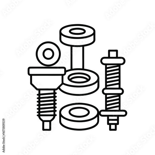 Outline icon for toilet installation bolts and caps