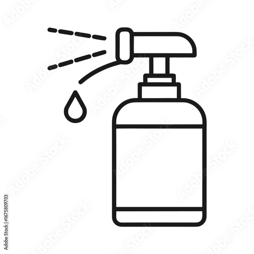 Outline icon of a toilet deodorizer spray bottle on a white background
