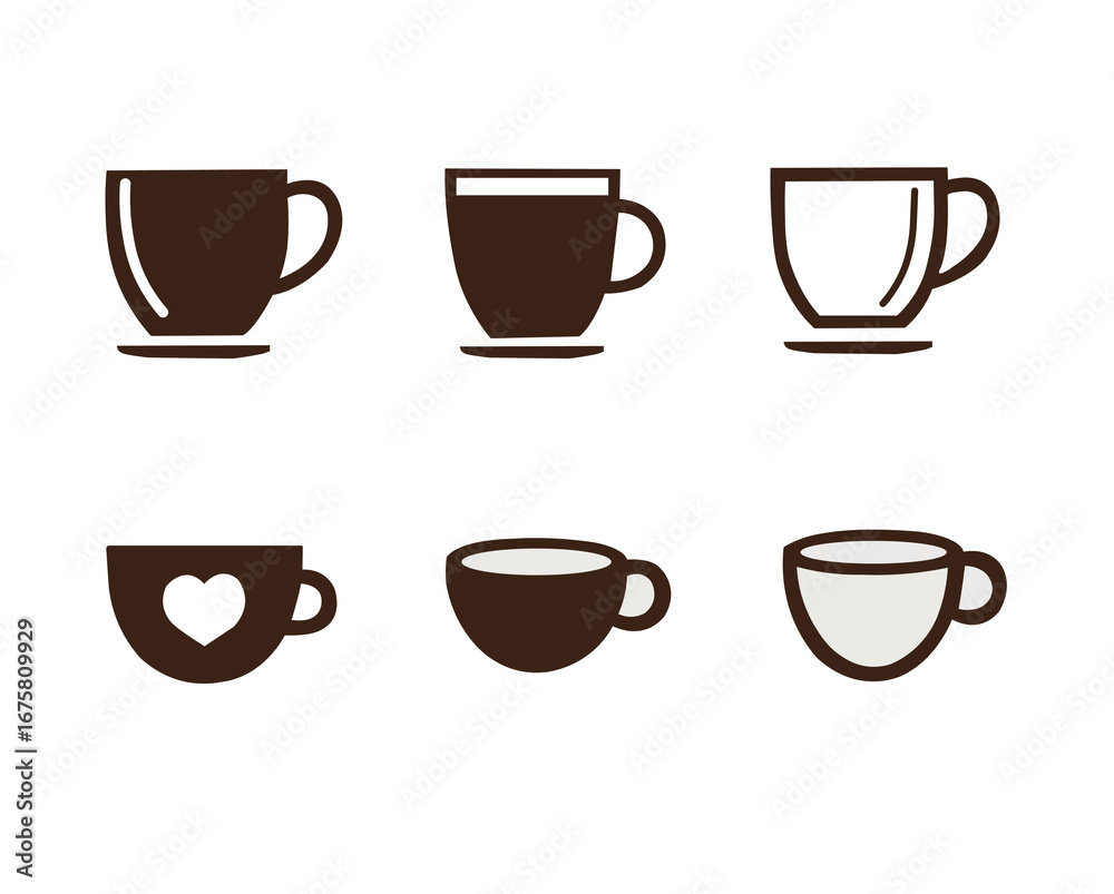 Obraz premium set of coffee cups