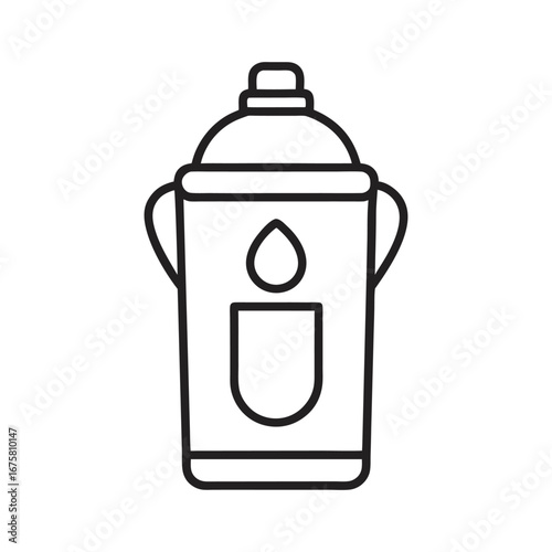 Outline icon of a portable urinal bottle on a white background
