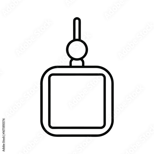 Outline icon of a hanging toilet freshener block