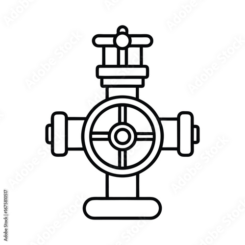 Outline icon of a flush valve mechanism on a white background