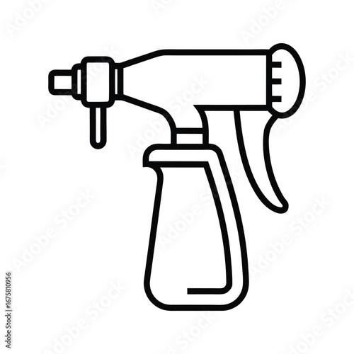 Outline icon of a bidet spray gun on a white background