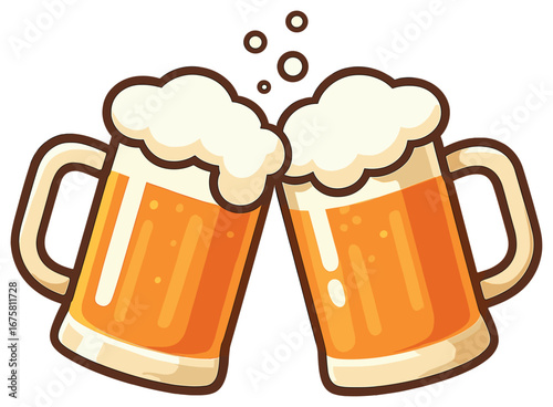Celebration flat icon set. featuring beer mugs, champagne bottle, wine glass, confetti, balloons, party hat