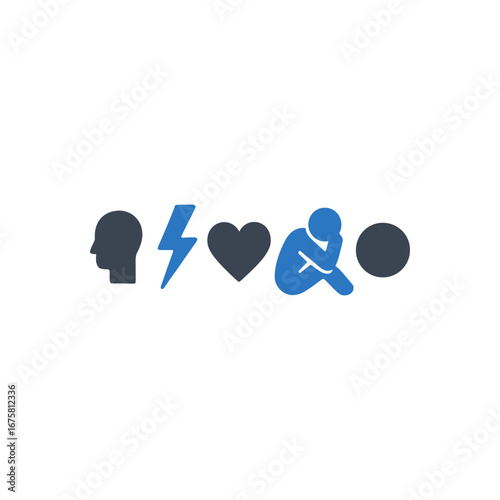Human emotional stages icon