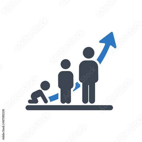 Human life growth icon