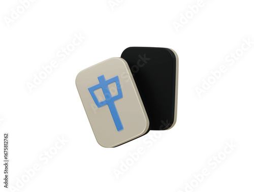 Mahjong icon 3d illustration render