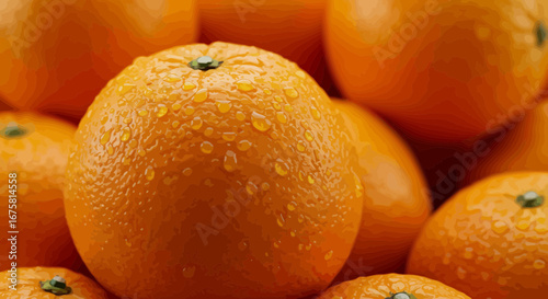 Close-up Shot of Fresh Oranges with Water Droplets for a Refreshing Look