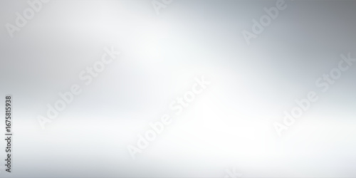 Silver foil background with metal mirror texture. Chrome gradient surface with light gloss. Vector aluminum grey sheet with reflection.