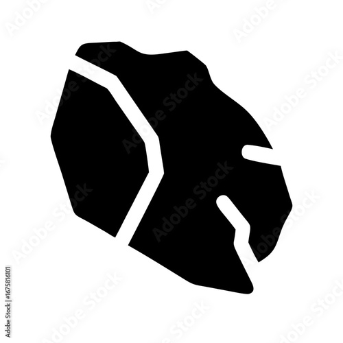Obsidian Shard from a Lost Civilization Vector Outline Flat Glyph Minimal Editable Ancient Artifact Design Icon Set