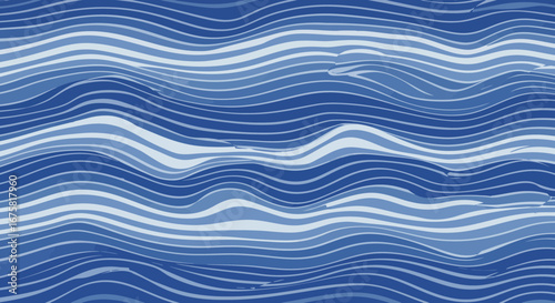 Abstract blue waves background illustration with curved lines and gradient