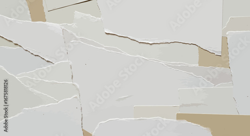 Abstract Torn Paper Collage Background with Neutral Tones and Subtle Textures