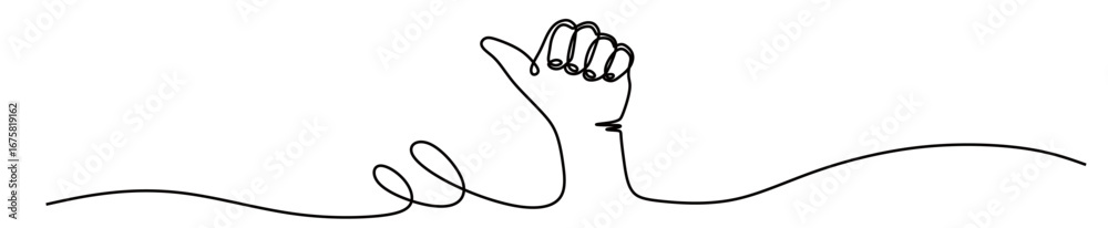 Obraz premium continuous line art of a hand showing its thumbs up as a sign of okay or agreement. vector illustration