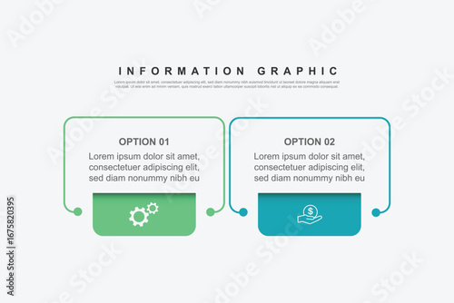 2 step infographic design. schedule concept with paper layout. can be used for workflow illustration