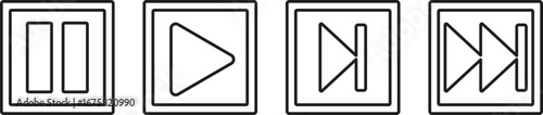 Media Player Control Icons Pause Play Fast Forward and Skip Forward