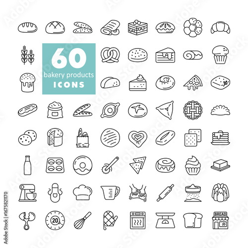Baking and Kitchen Essentials Vector Icon set
