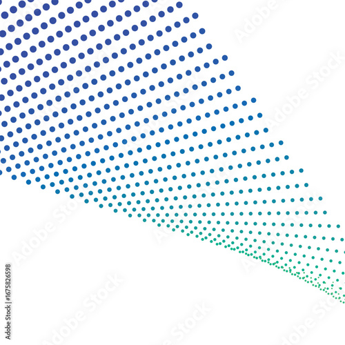 Blue Green Polkadot Halftone Abstract Background Vector Design with Modern Dotted Pattern