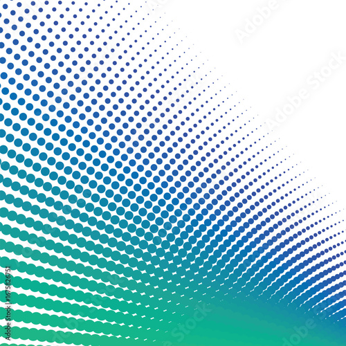 Blue Green Polkadot Halftone Abstract Background Vector Design with Modern Dotted Pattern