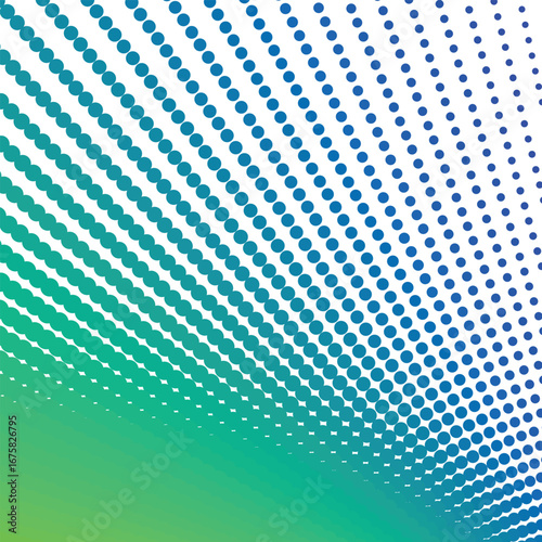 Blue Green Polkadot Halftone Abstract Background Vector Design with Modern Dotted Pattern