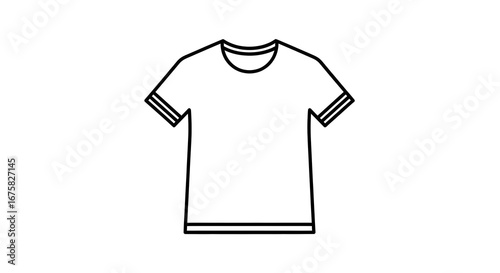 Simple Black Outline T Shirt Illustration Suitable for Clothing Design