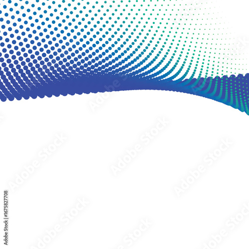 Blue Green Polkadot Halftone Abstract Background Vector Design with Modern Dotted Pattern