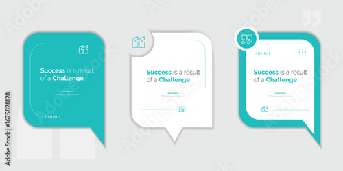 Set Bubble testimonial banner, quote, infographic. Social media post template designs for quotes. Empty speech bubbles, quote bubbles and text box