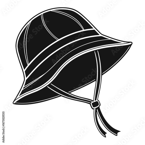Black Silhouette of Classic Bonnet Hat