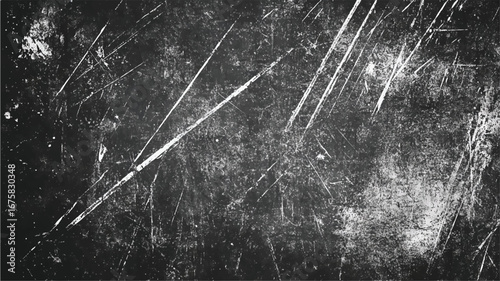 Grunge scratched dark texture with distressed rough surface for vintage retro background design. Old damaged wall, abstract dirty pattern, worn cracked detail, rustic aged surface art.