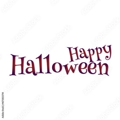 Happy Halloween Text on White Background Illustration