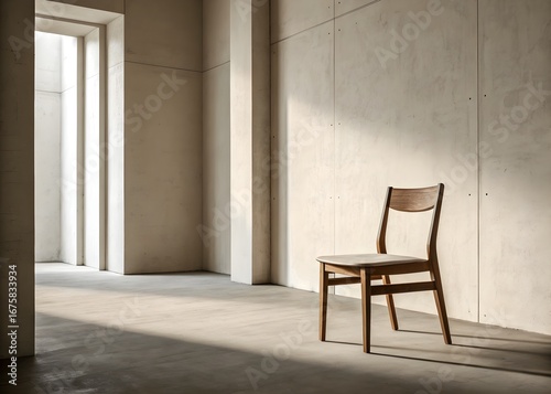 interior of a room with a chair