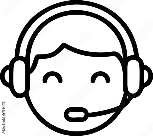 Vector art of customer service headset icon