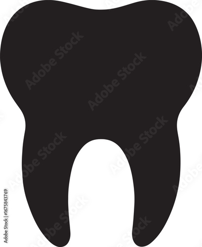 Extracted tooth glyph silhouette. Dental surgery, removed tooth, oral health, dentistry medical vector design.