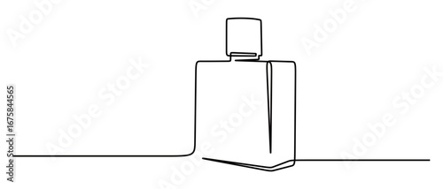 continuous line art of a perfume bottle. vector illustration